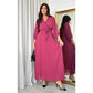 Wrap Front Pleated Belted Maxi Dress
