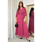 Wrap Front Pleated Belted Maxi Dress