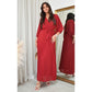 Wrap Front Pleated Belted Maxi Dress