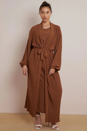 Crinkle dress and cardigan 2 piece set - HANA De La Creme