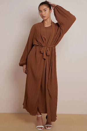 Crinkle dress and cardigan 2 piece set - HANA De La Creme