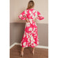 Floral Belted Midi Shirt Dress
