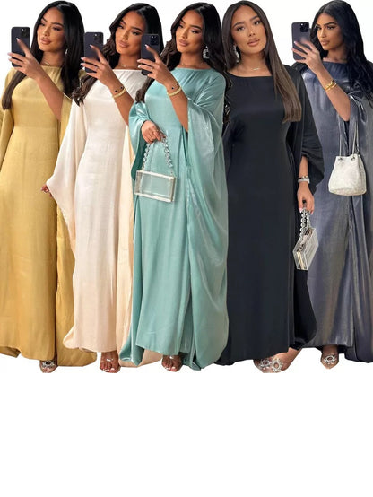 Womens Shimmer Butterfly Abaya Dress