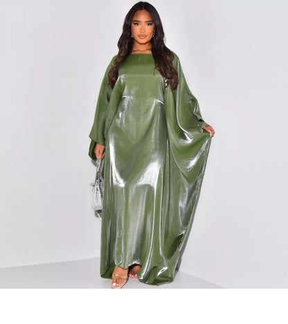 Womens Shimmer Butterfly Abaya Dress