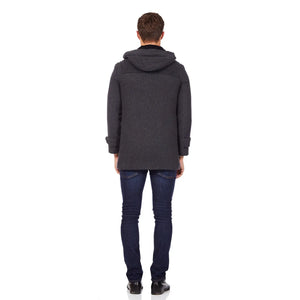 CLAREMONT - Mens Wool Blend Hooded Duffle Coat De La Creme MAN