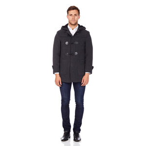 <transcy>De La Creme MAN - Duffle-coat à capuche en laine mélangée pour homme</transcy>