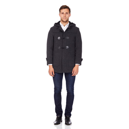 CLAREMONT - Mens Wool Blend Hooded Duffle Coat