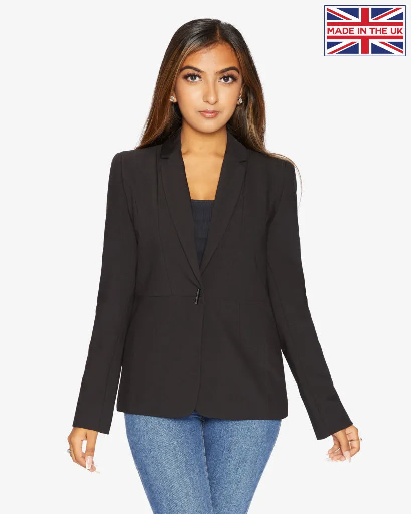 De La Creme Womens Black Casual Blazer