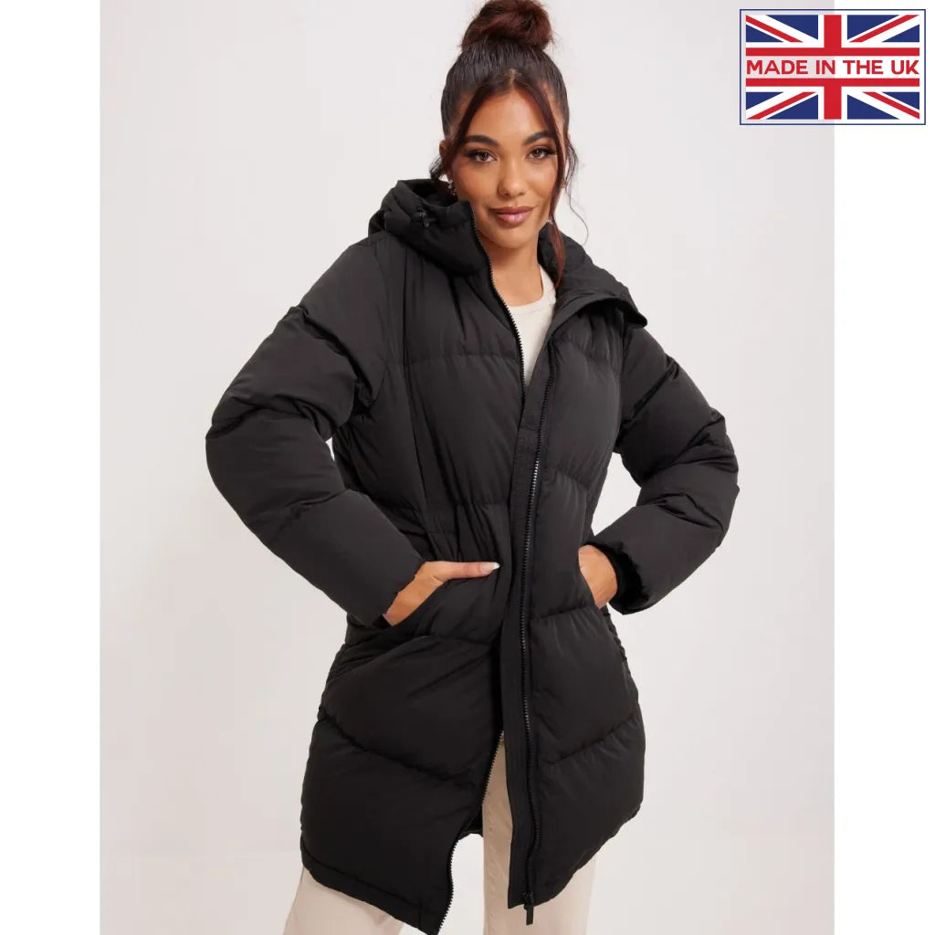 Black Padded Puffer Hood Jacket Coats & Jackets