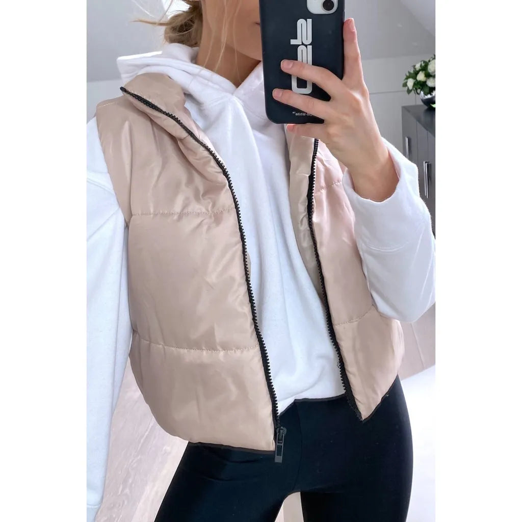 Cropped Puffer Gilet