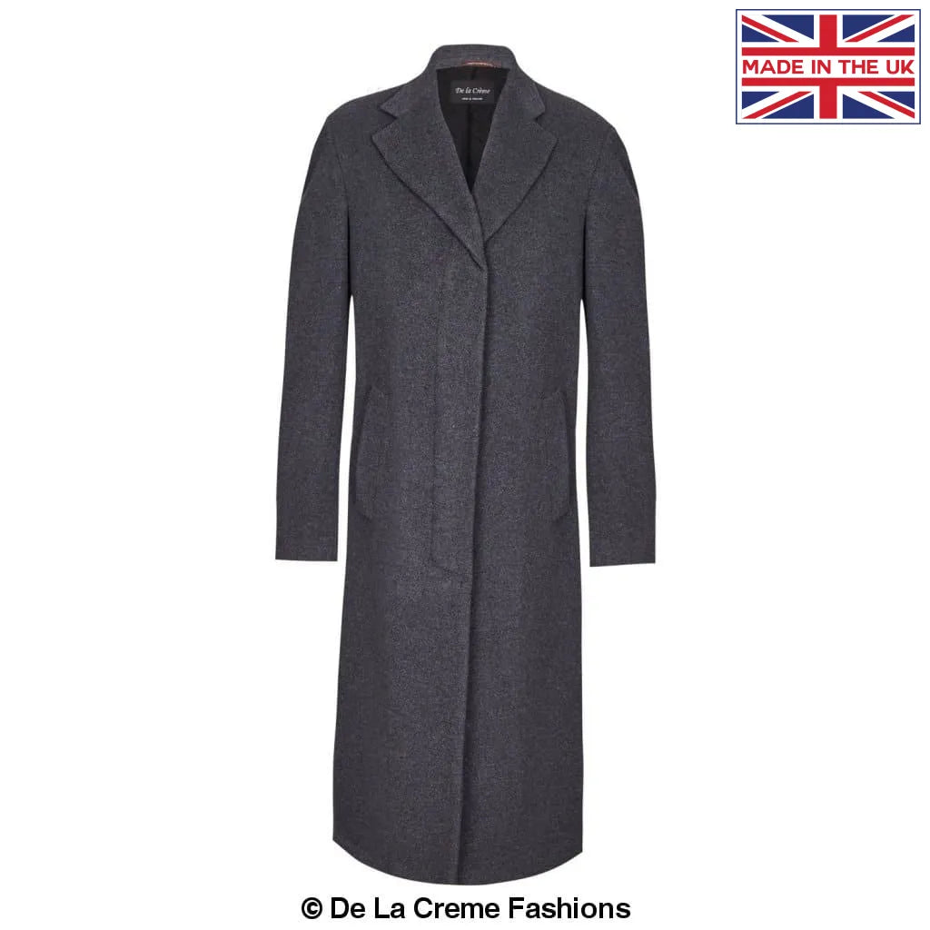 De La Creme MAN - Wool & Cashmere Blend Covert Long Coat