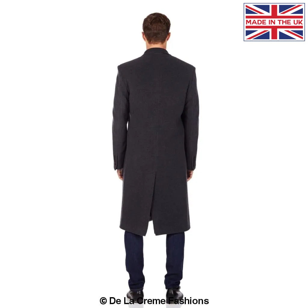 De La Creme MAN - Wool & Cashmere Blend Covert Long Coat