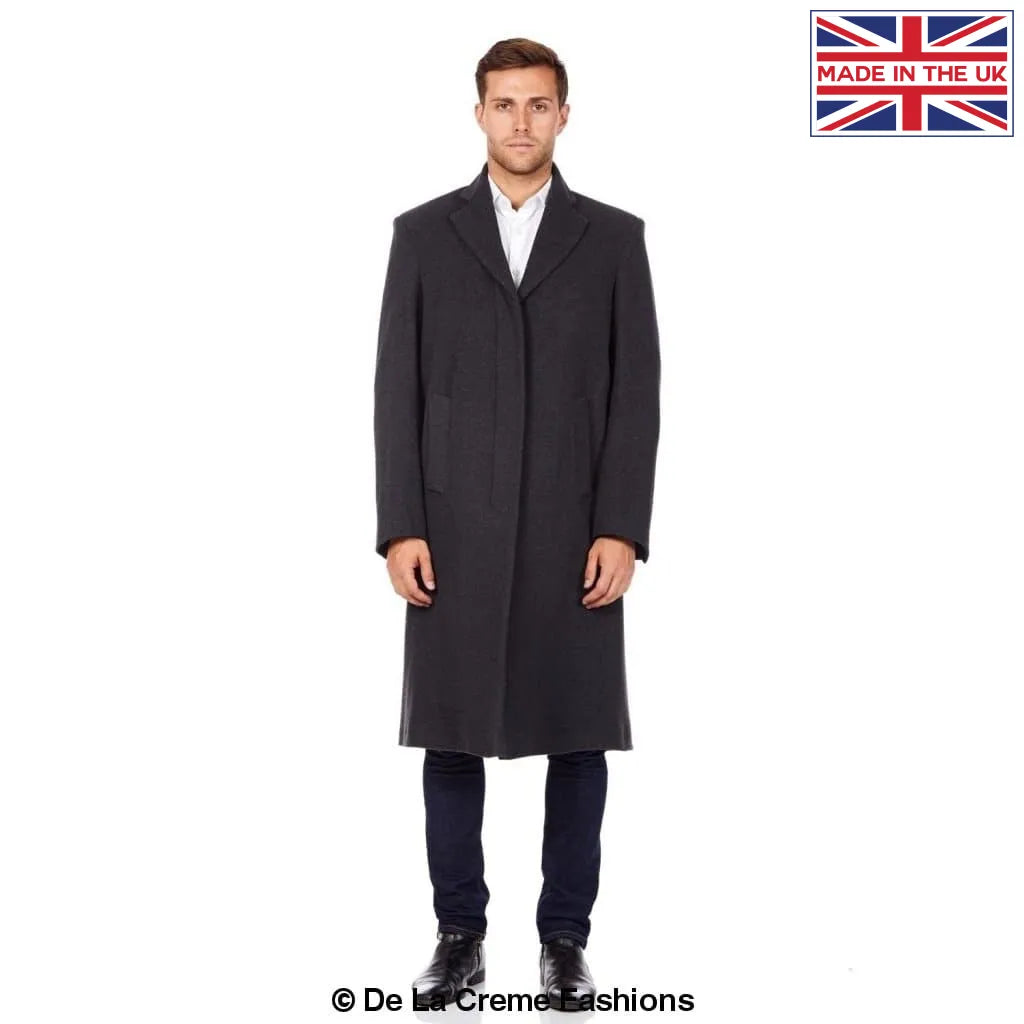 De La Creme MAN - Wool & Cashmere Blend Covert Long Coat