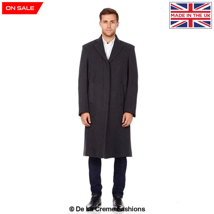 De La Creme MAN - Wool & Cashmere Blend Covert Long Coat