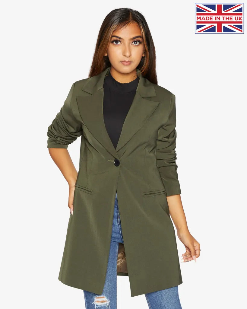 Khaki longline blazer 2025
