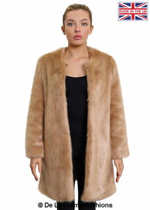 De La Creme - Womens Faux Fur Classic Coat