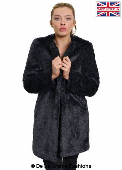De La Creme - Womens Faux Fur Classic Coat