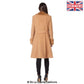 De La Creme - Women's Military Faux Fur Trim Midi Coat