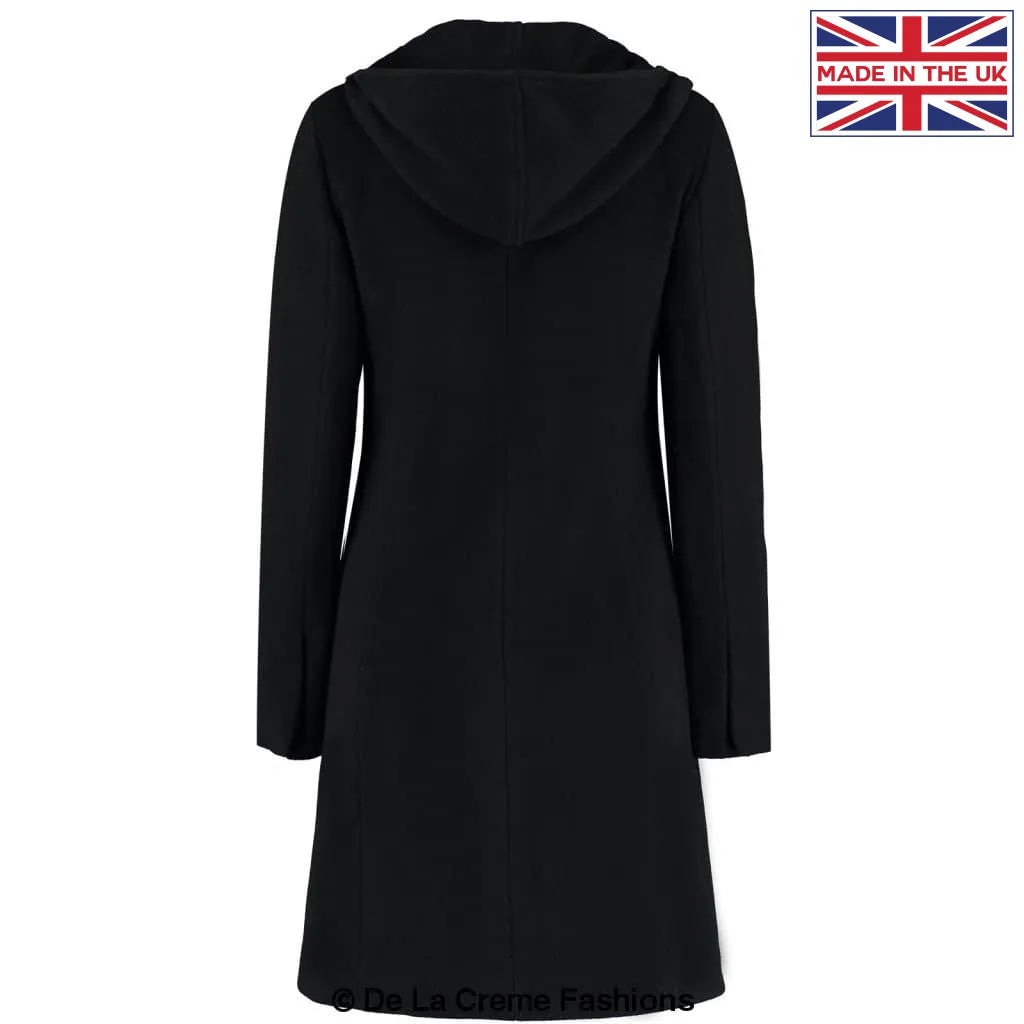 De La Creme - Women's Wool Blend Hooded Zip Coat