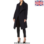 De La Creme - Womens Wool Blend Large Lapel Duster Coat