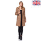 De La Creme Womens Double Breasted Twill Military Coat