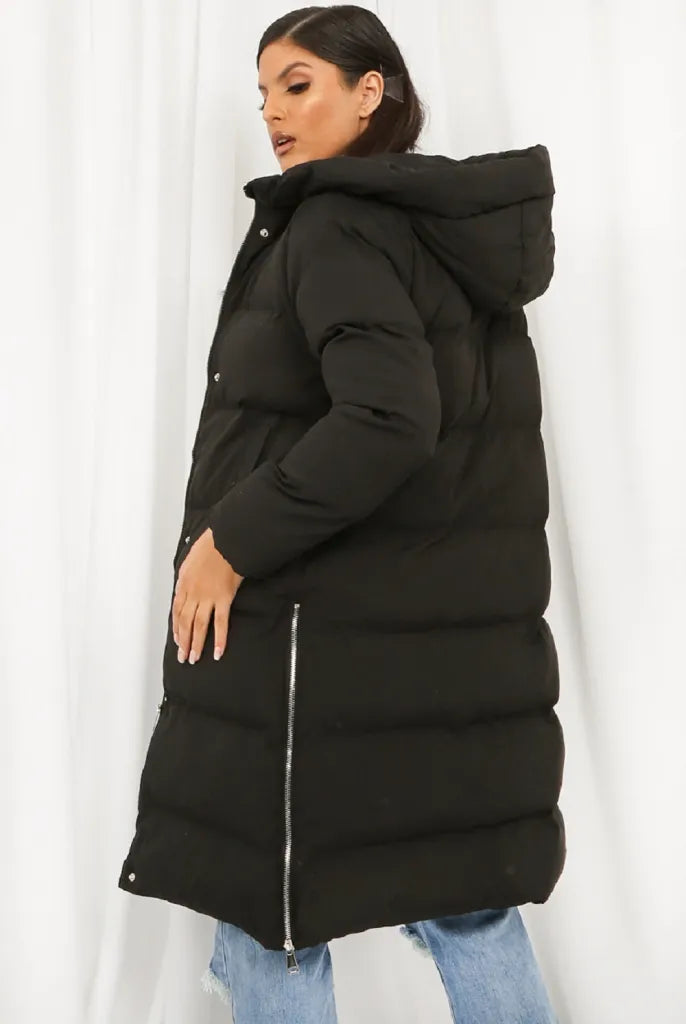 Hooded Longline Puffer Coat Outerwear