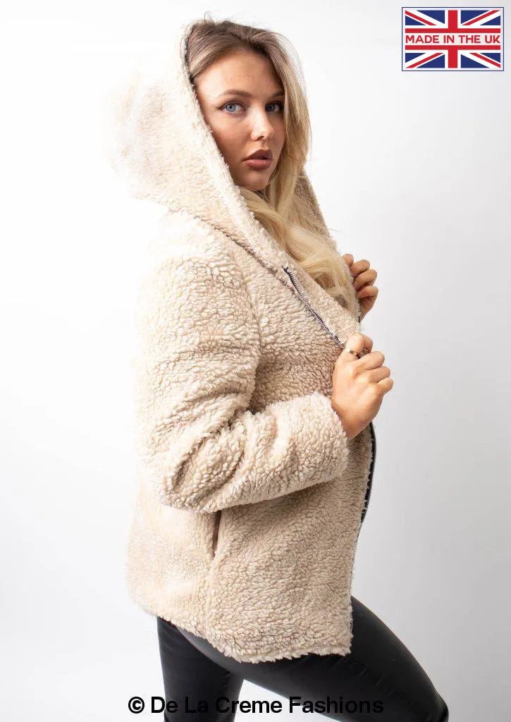 Beige teddy coat womens deals