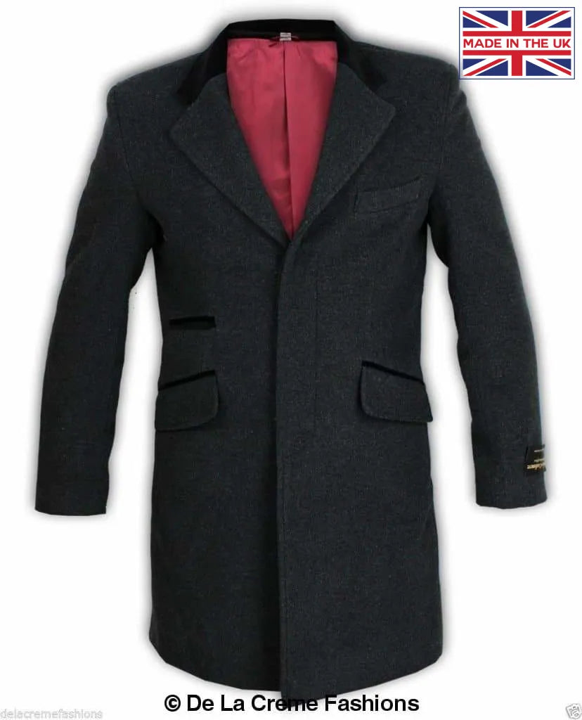 Tommy Retro Mod Crombie Covert Coat