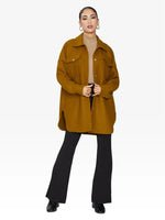 Oversized Stud Button Shacket Lime / One Size (Fits Uk 8-14)