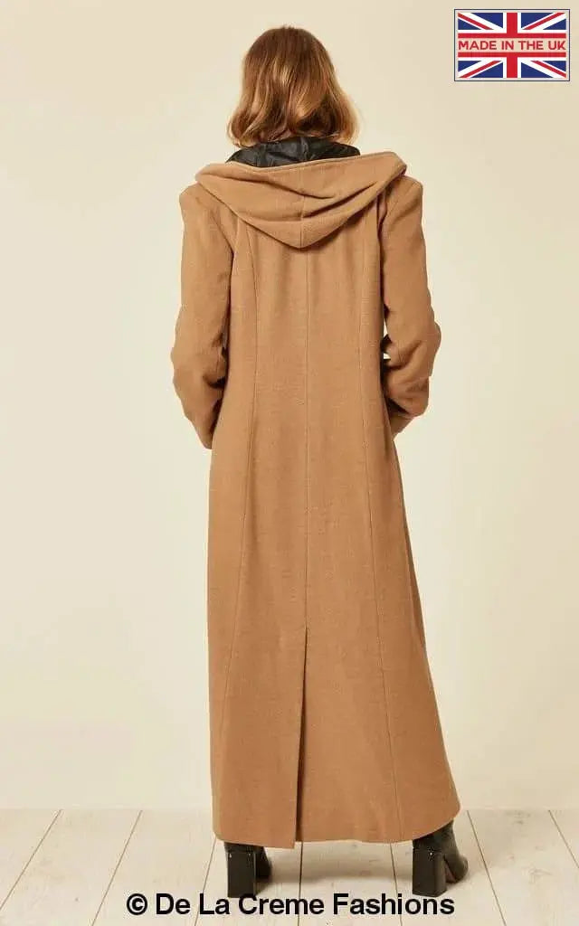 De La Creme Womens Oversized Wool Blend Hooded Long Coat