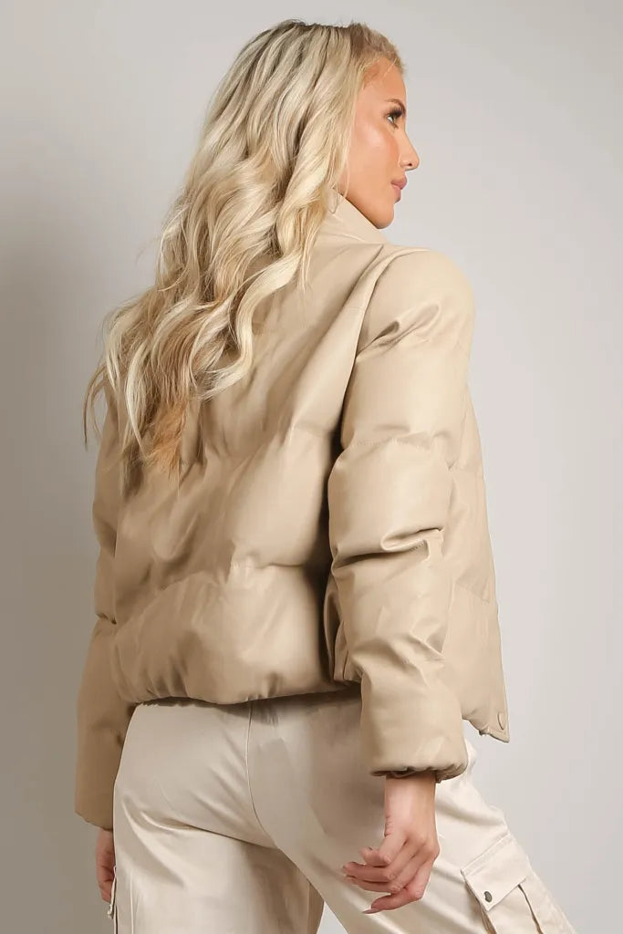 Pu Boxy Puffer Jacket