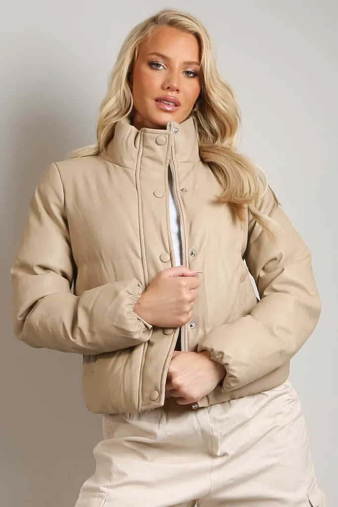 Pu Boxy Puffer Jacket