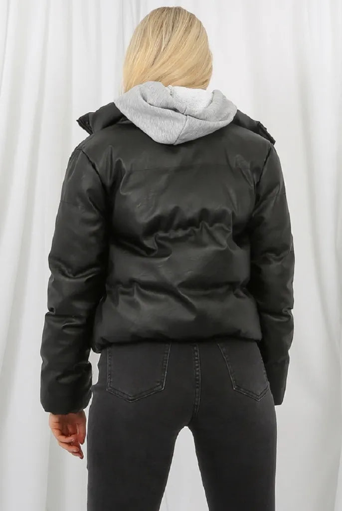 Pu Boxy Puffer Jacket