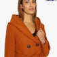 De La Creme - Women's Double Breasted Belted Hooded Coat