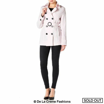 Women's Spring/Summer Double Breasted Short Belted Coat