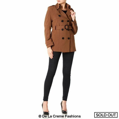 Women's Spring/Summer Double Breasted Short Belted Coat