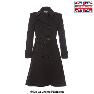 Amber Wool Blend Double Breasted Trench Coat