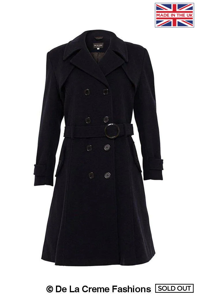 Amber Wool Blend Double Breasted Trench Coat