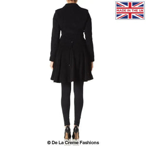De La Crème - Women's Wool Blend Fit And Flare Coat