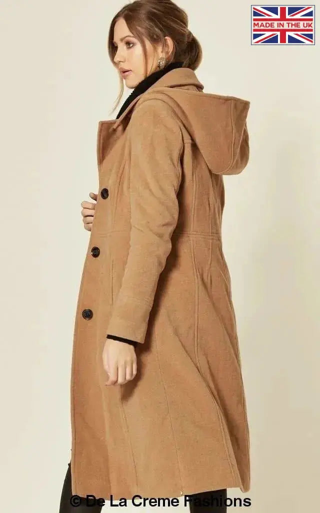 Hooded wool coat womens uk discount