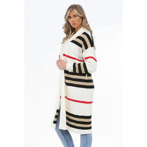 Check Longline Cardigan