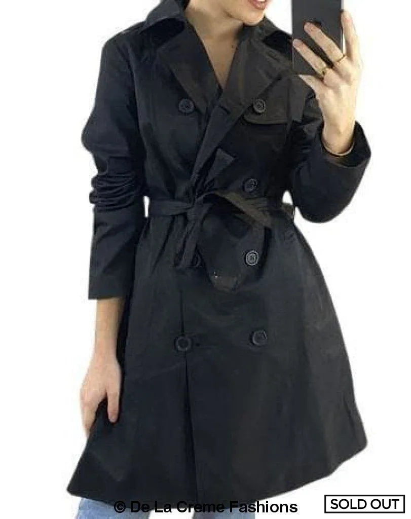 Anastasia Cotton Blend Belted Trench Coat