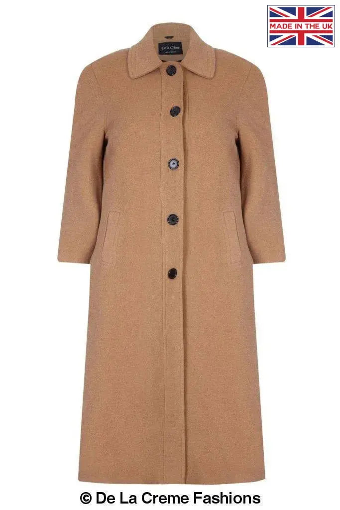 De La Creme Womens Curve Wool Cashmere Blend Plus Size Long Coat