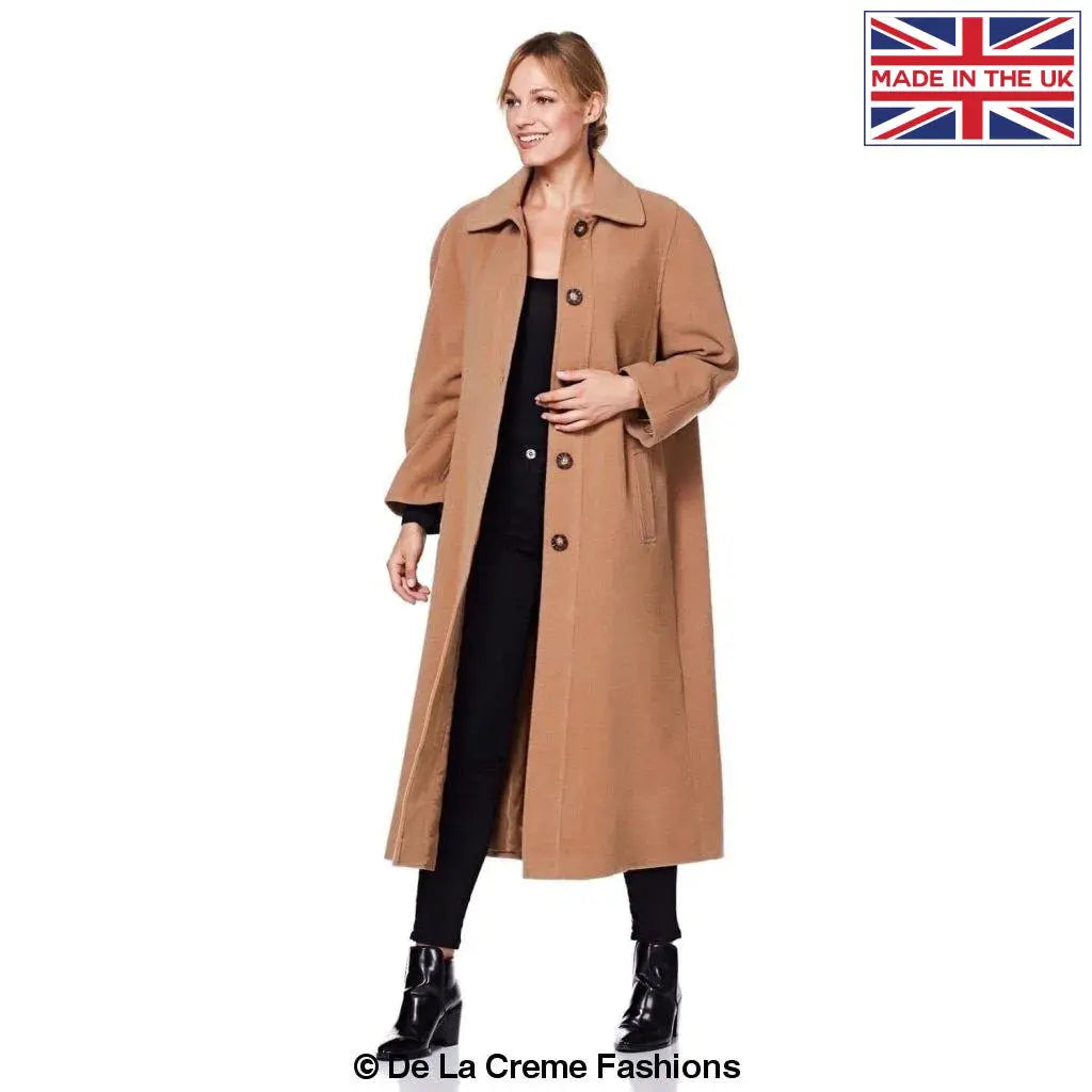 De La Creme Womens Curve Wool Cashmere Blend Plus Size Long Coat