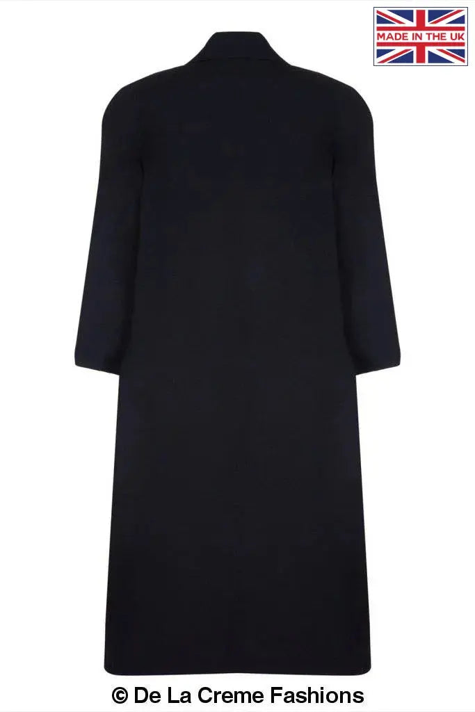 Plus size long black wool coat clearance