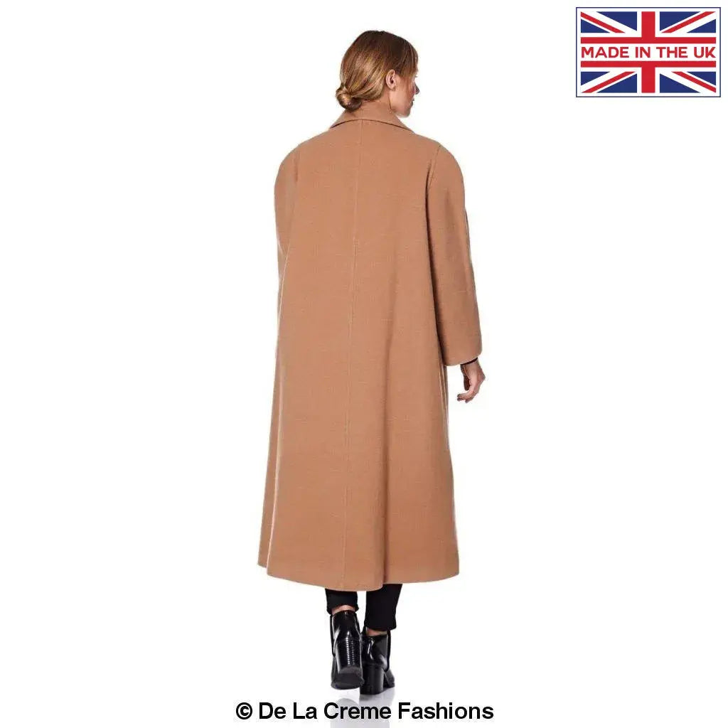 De La Creme Womens Curve Wool Cashmere Blend Plus Size Long Coat