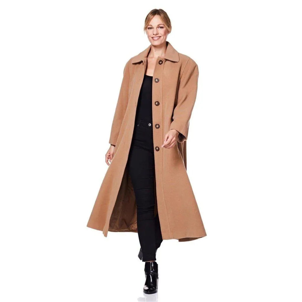 De La Creme - Womens Wool & Cashmere Blend Plus Size Long Coat