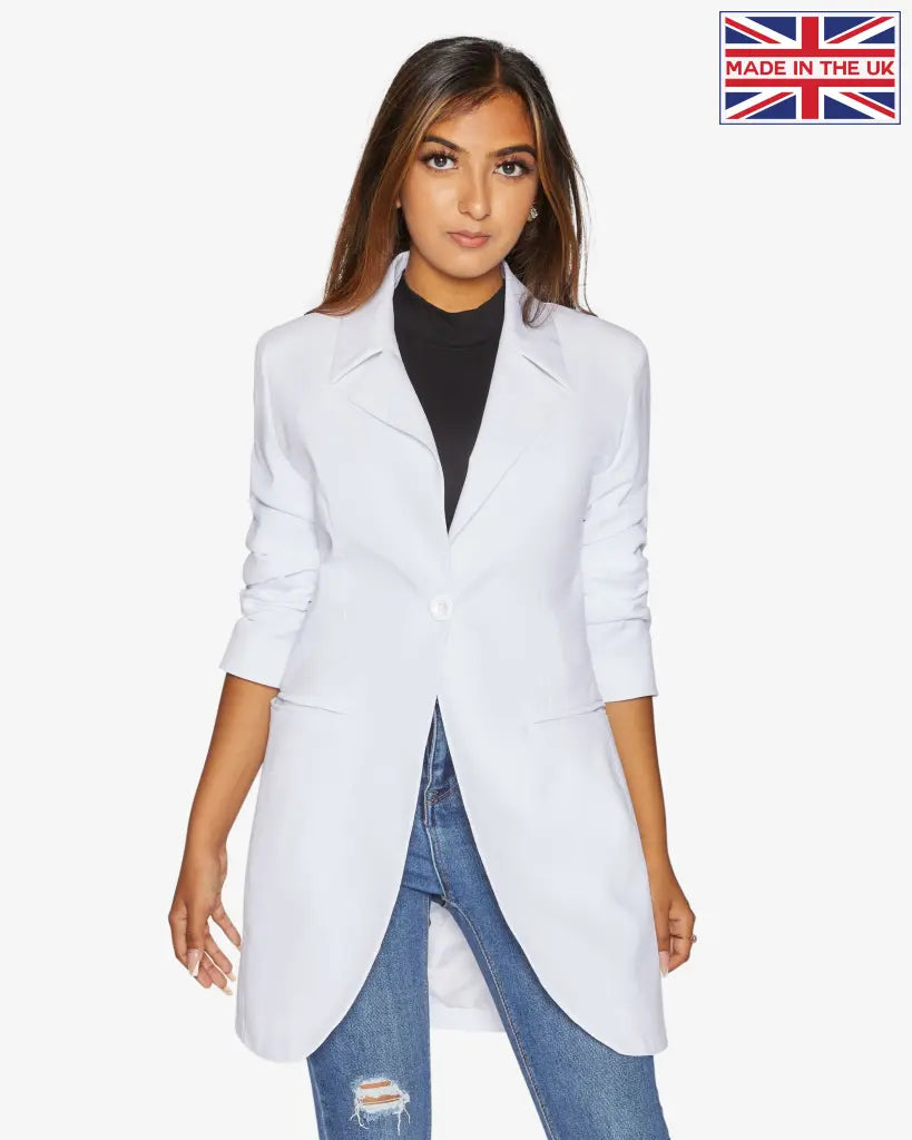 De La Creme Womens Nadine Formal Longline Blazer