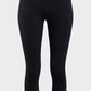 De La Creme - Ladies Black Lace Cuff 3/4 Leg Length Leggings