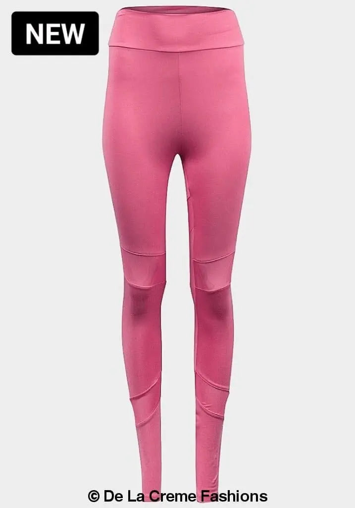 De La Creme - Ladies Pink Mesh Panel Leggings